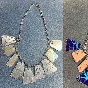 Crackled CD Reflective Necklace